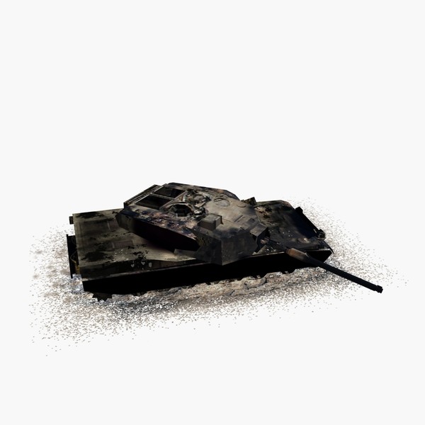 3d model burned m1 abrams tank - Burned out M1 Abrams low poly by Blackraven Studios